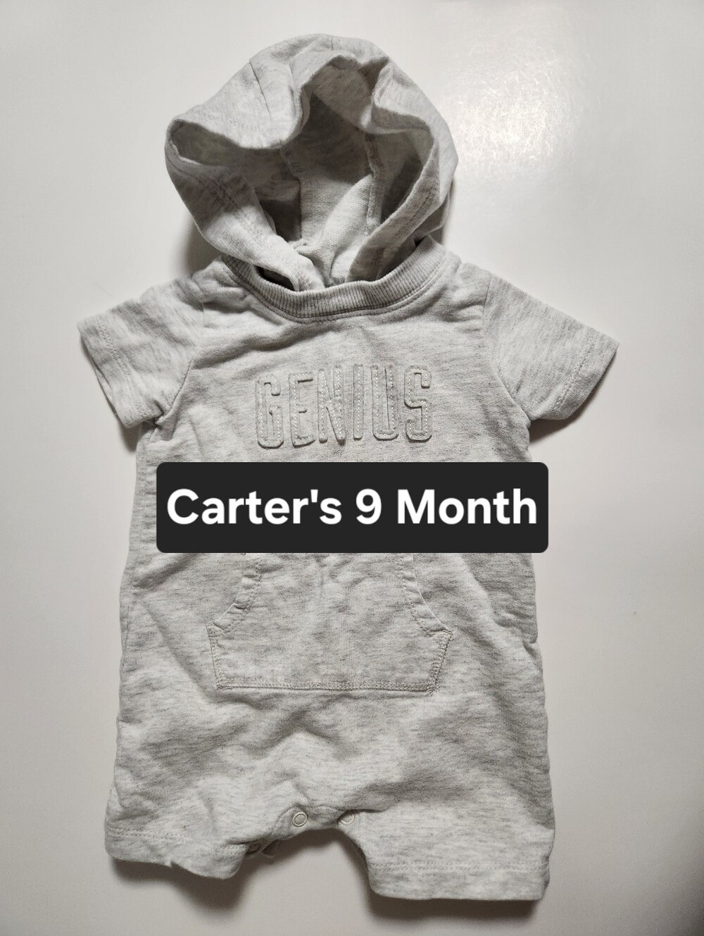9 Month Carters One Piece Baby Body Suit With Hood